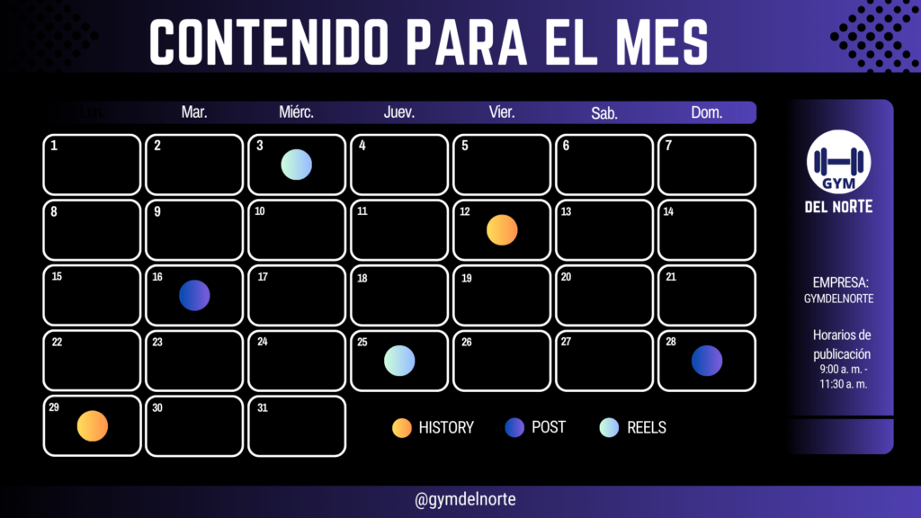 Calendario de contenidos